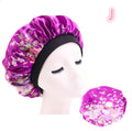 Bonnet de nuit en satin de soie imprimé beauté
