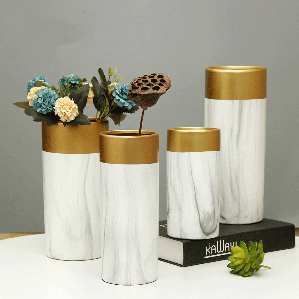 Ceramic vase flower arranger straight tube pendant