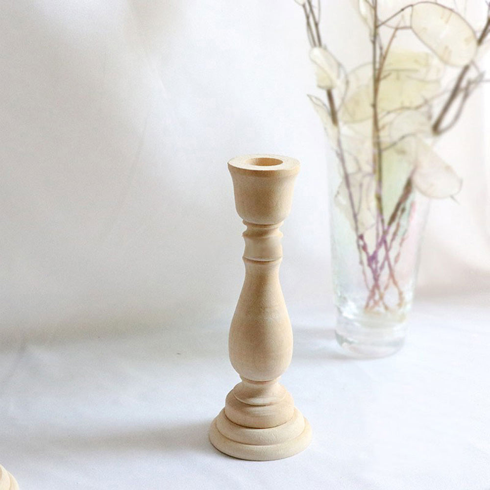 Korean style log candle holder