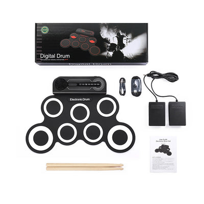 Portable Shelf Percussion Drum Set Hand Roll Desktop Beginner