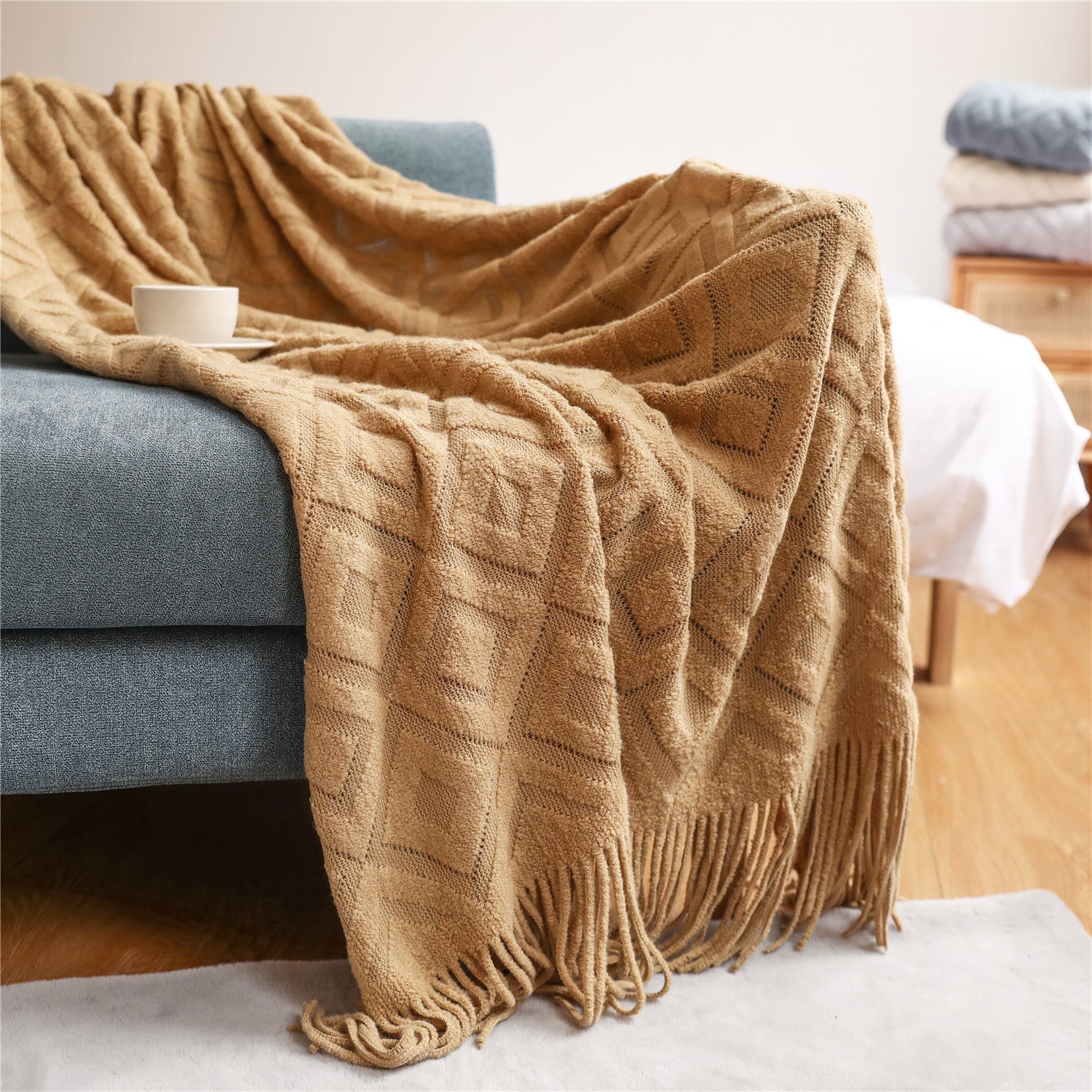 Climatisation d'été au bureau, couverture de sieste, tricot