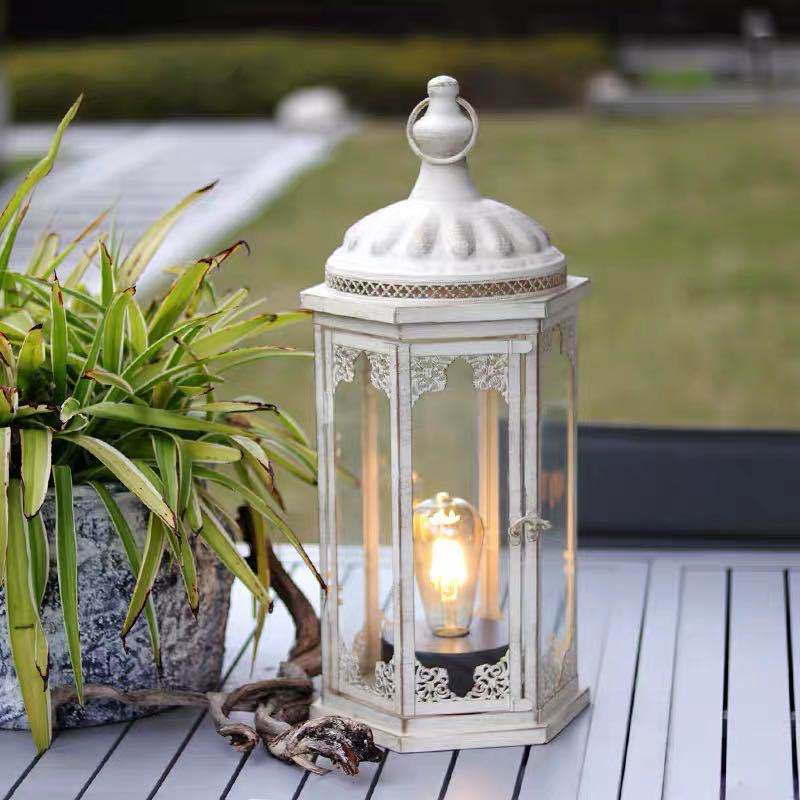 Home Outdoor Retro Wrought Iron Candle Holder