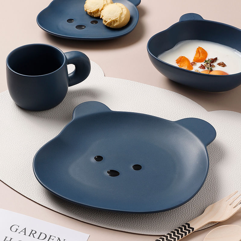 Prato de jantar em forma de urso fofo com desenho animado para casa