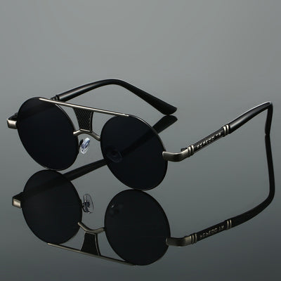 Men's Double Beam Round Frame Classic HD Fashion Sunglasses