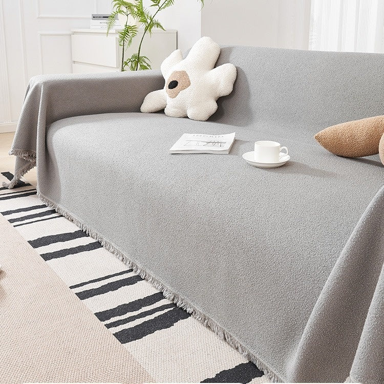 Teddy Plush Waterproof Sofa Cover Sets Of Towels Four Seasons Universal Non-slip