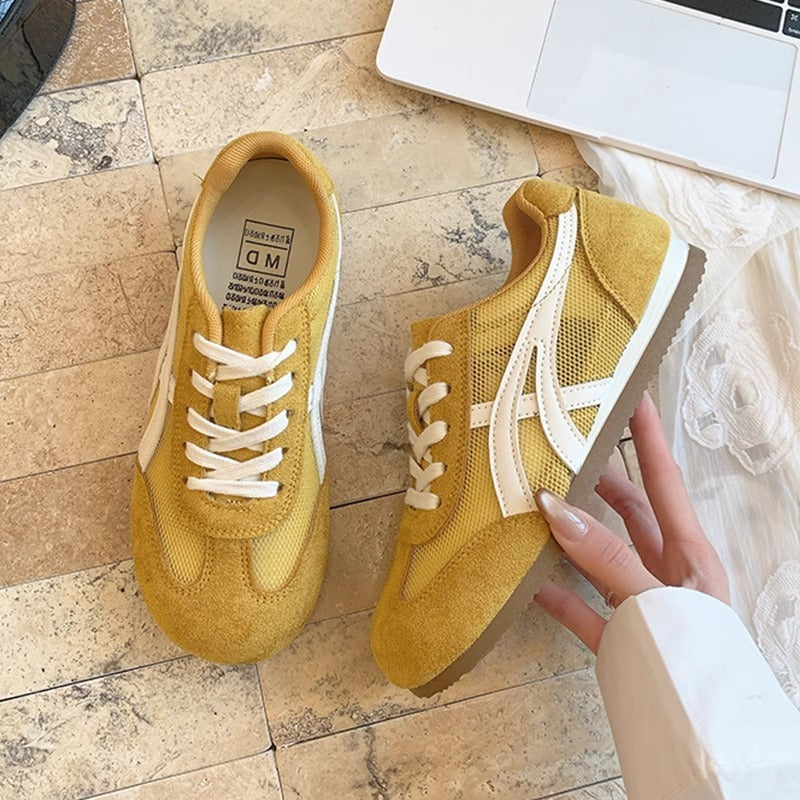 Women's Leather Thick-soled Breathable Mesh Cortez