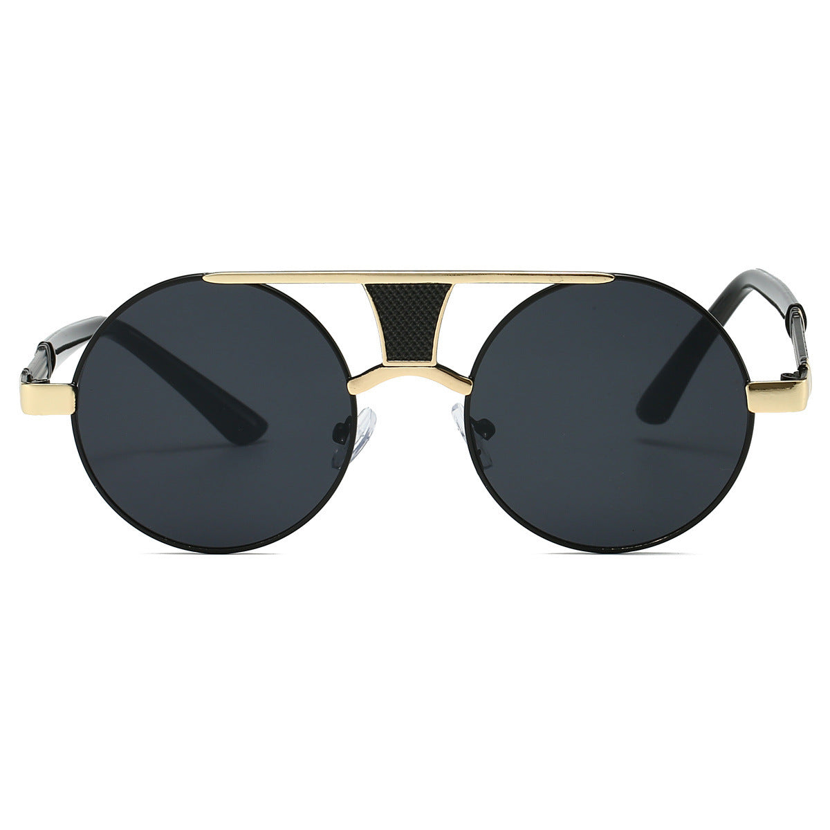 Men's Double Beam Round Frame Classic HD Fashion Sunglasses