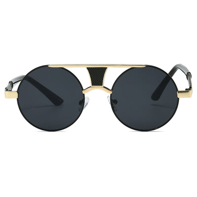 Men's Double Beam Round Frame Classic HD Fashion Sunglasses