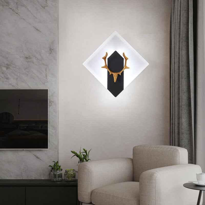Acrylic Antlers Aisle Living Room Sofa Wall Light Bulb
