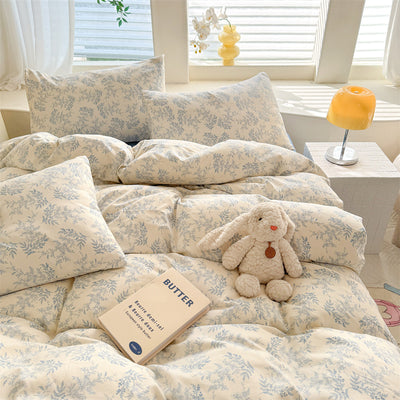 Super Soft Glutinous Clouds Cotton Four-piece Set Washed