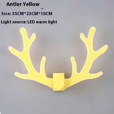 Nordic Antlers Wall Lamp Simple Modern Bedroom