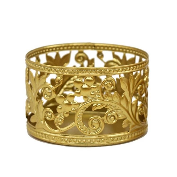 Creative Golden Geometric Hollow Wrought Iron Candle Holder