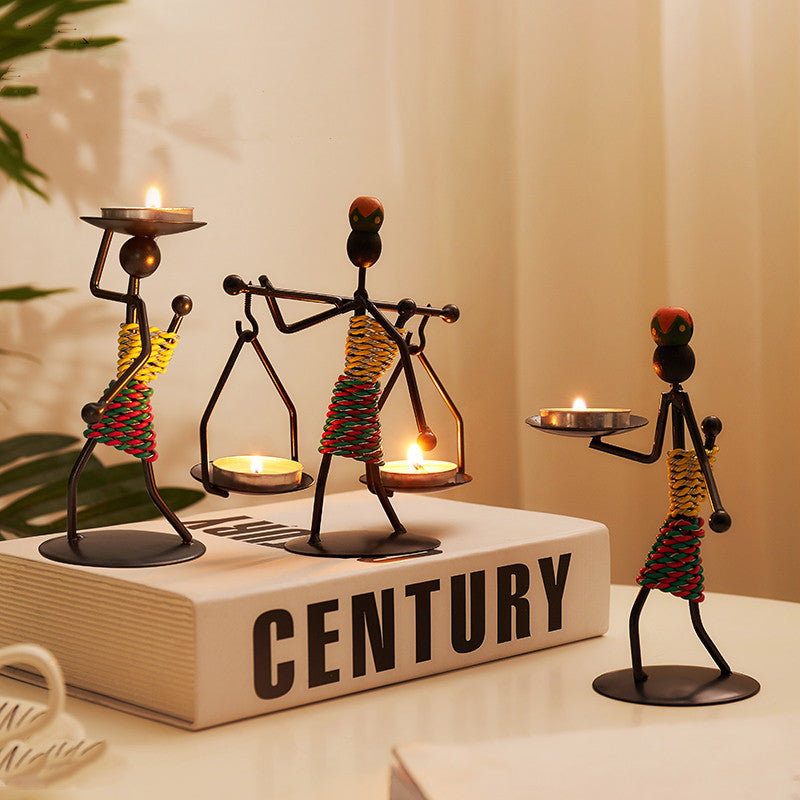 Creative Candle Holder Iron Home Decoration Kitchen Restaura