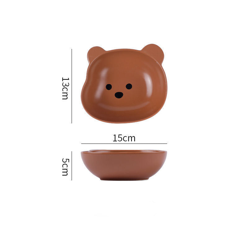 Prato de jantar em forma de urso fofo com desenho animado para casa