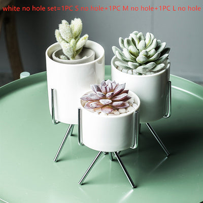 Flavor flower pot wrought iron vase simple iron frame