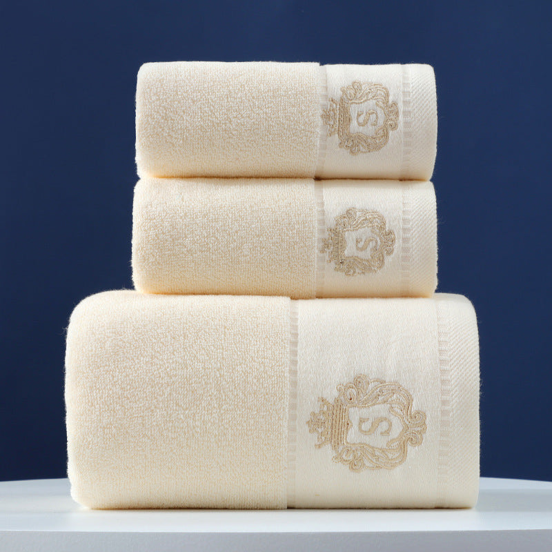 Ensemble de trois serviettes en pur coton avec serviette de bain pour les mains