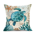 Capas de almofada com estampado de tartaruga marinha para decoração de casa, sofá e cadeirão.