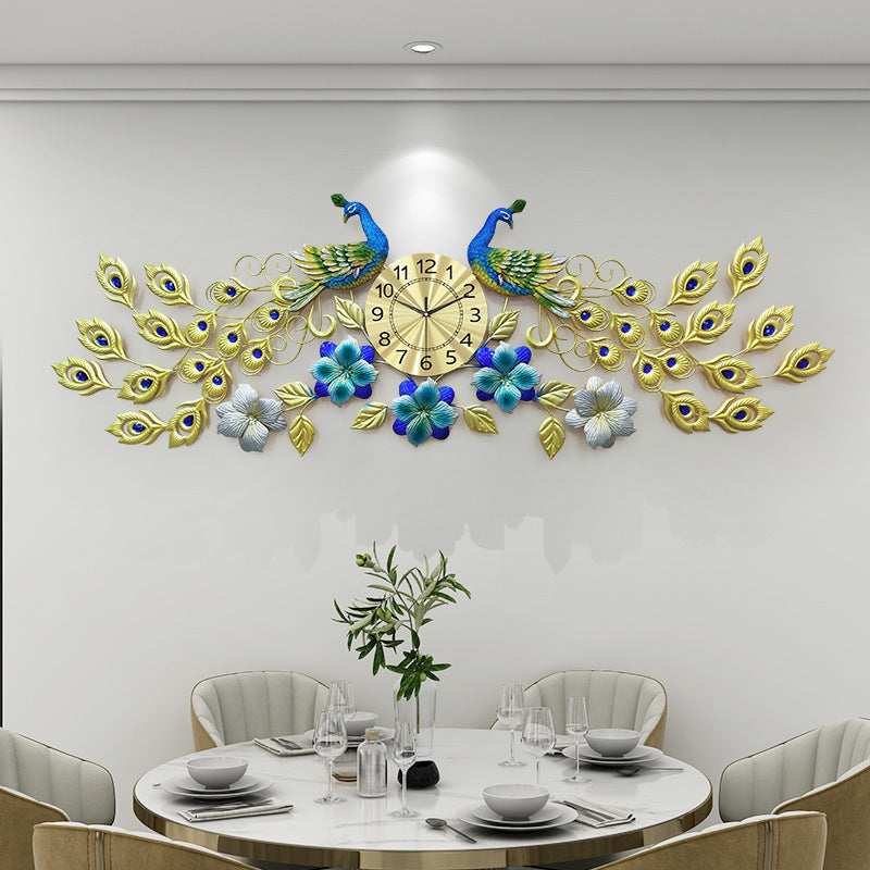 European-style Peacock Wall Clock Living Room Clock