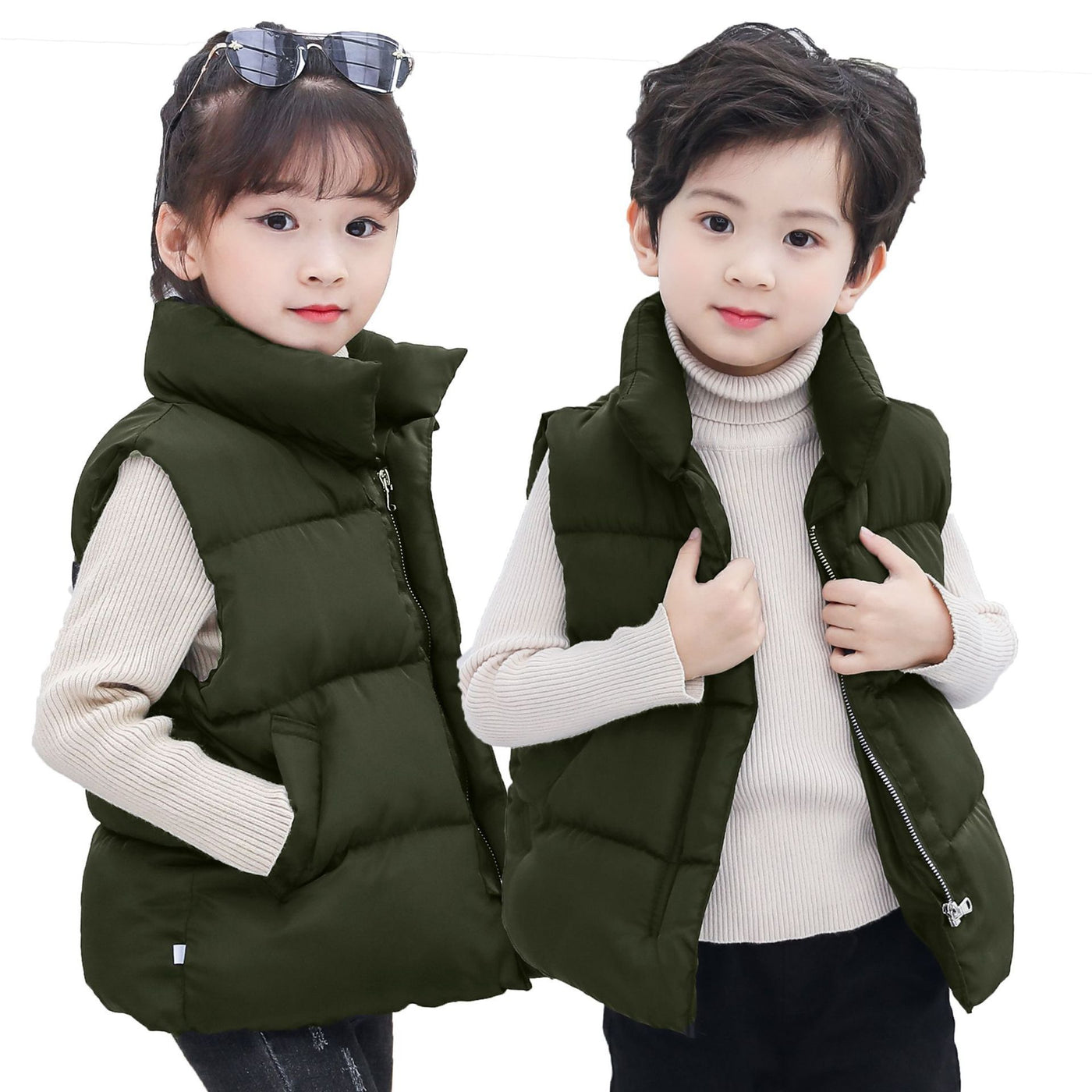 Gilet en coton duveteux automne-hiver vêtements d'hiver pour enfants