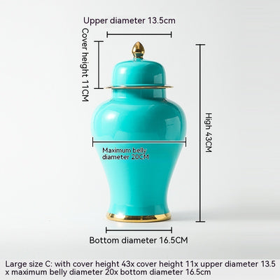 Ceramic Golden General Vase Flower Insert