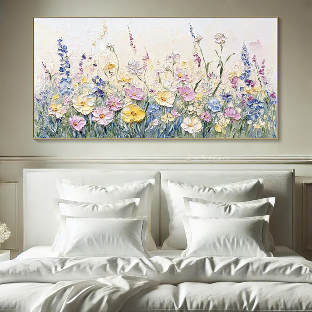 Handmade Oil Painting Canvas Wall Art Decoration 3D Palette Knife Flowers For Home Living Room Decor Rolled Frameless Unstretched Painting