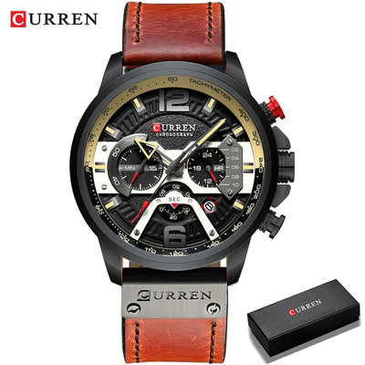 Military Leather Chronograph Wristwatch - Firebrands