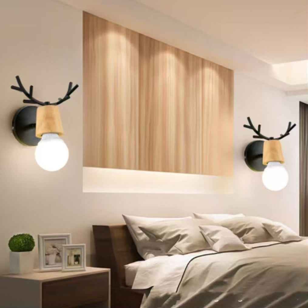 Nordic Modern Antlers Wall Lamp Creative Macaron Aisle Corridor