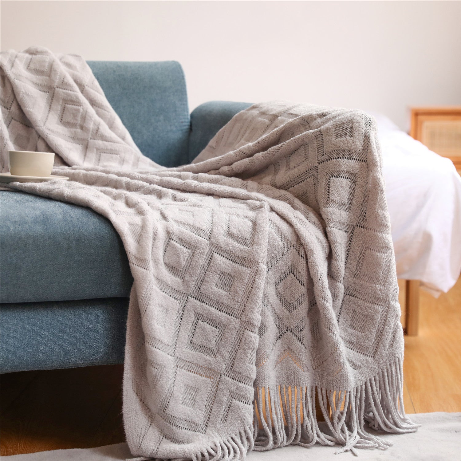 Climatisation d'été au bureau, couverture de sieste, tricot