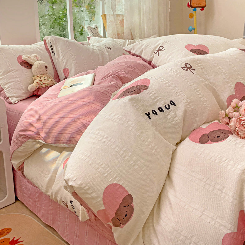 Ensemble de quatre pièces en coton filé nuage de classe A