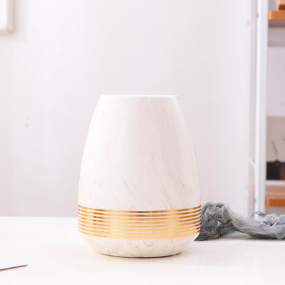 Marbled Cearamic Vase Golden Circle Flower Vase Water Planting Container Home Decorative Wedding Gift