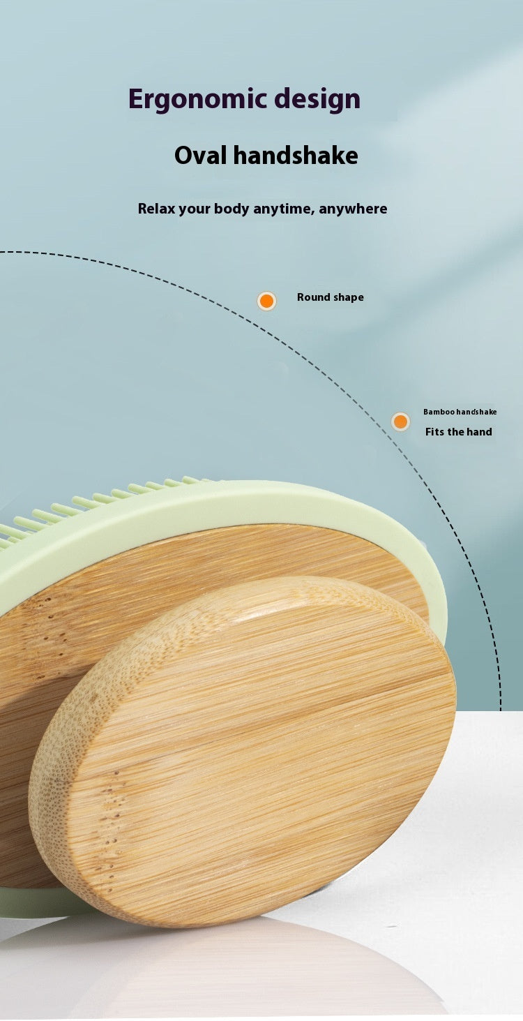 Brosse de bain en silicone pour massage, douce et portable, longue, pour le nettoyage des dents.