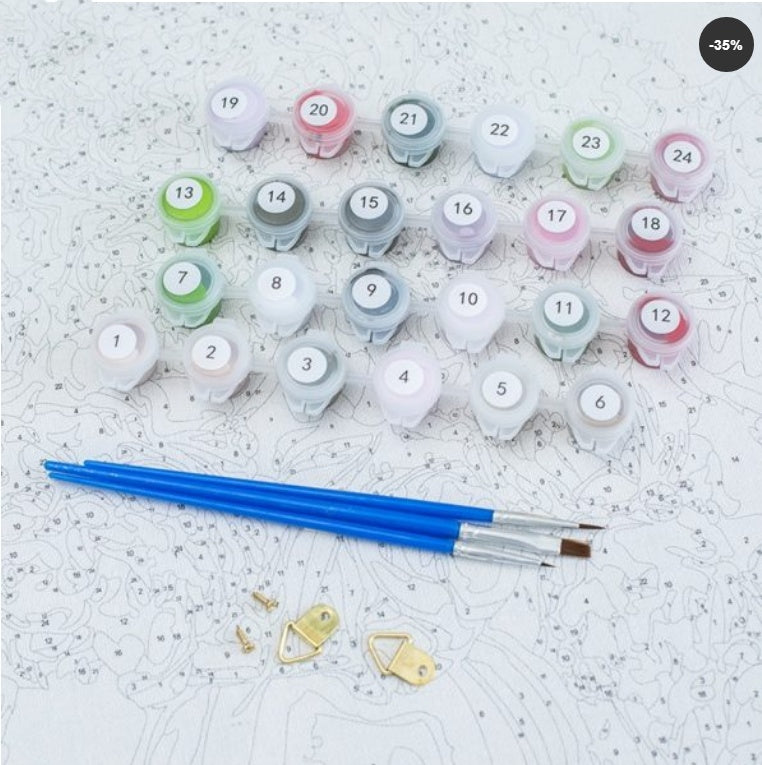 Digital Anti Stress Painting On Canvas Frameless  Flower Landscape