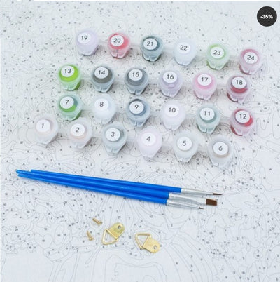 Digital Anti Stress Painting On Canvas Frameless  Flower Landscape