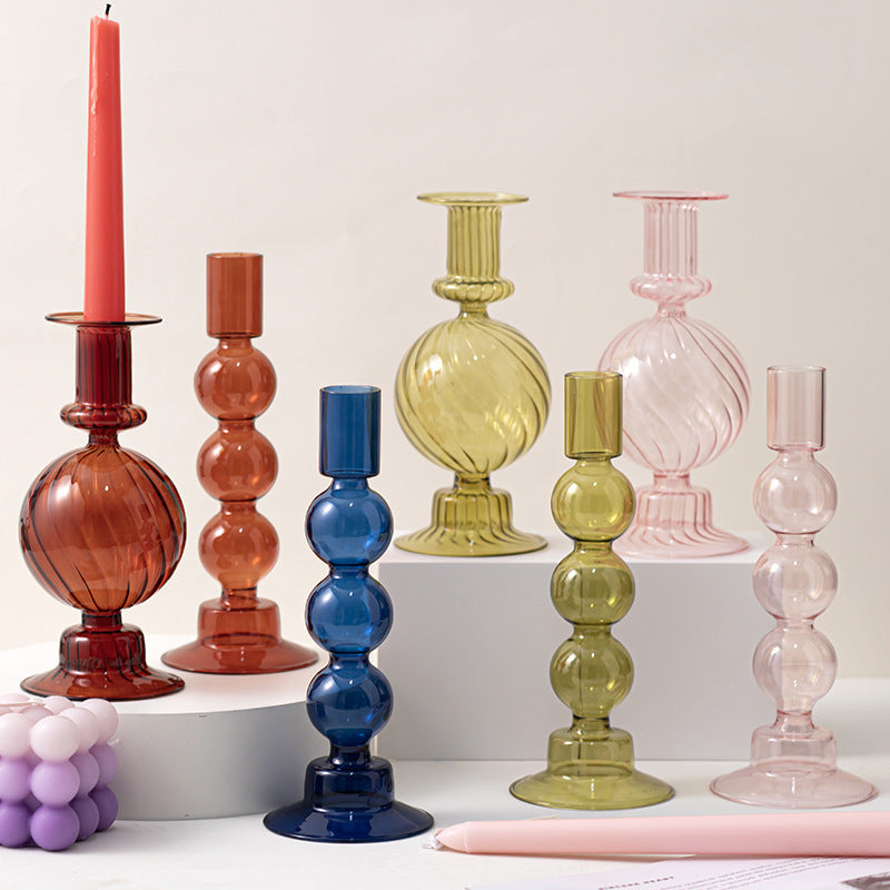 Household Transparent Borosilicate Glass Candle Holder