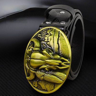 Ceinture homme à boucle tête de vache