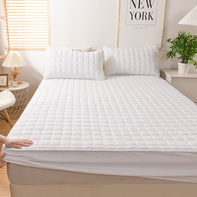 Drap-housse matelassé brossé style moderne, taie d'oreiller matelassée