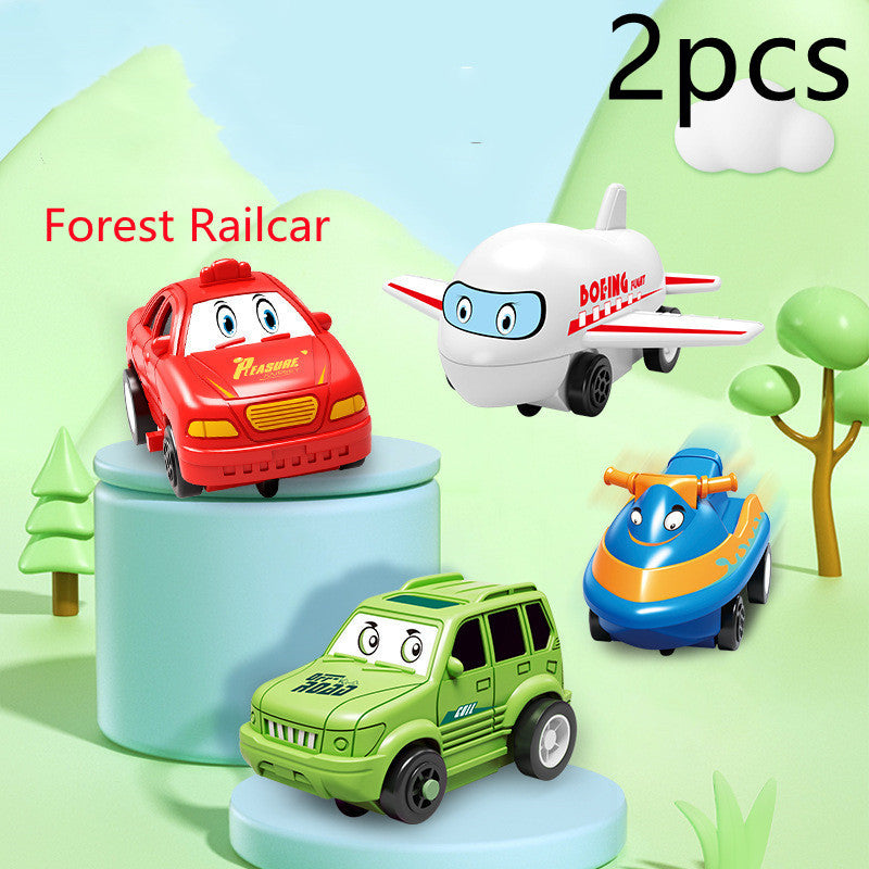 Puzzle infantil de comboio elétrico, brinquedo educativo para montar, com carro elétrico automático, cenário de cidade e carris.