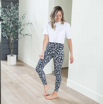 Brushed Microfiber Leopard Print Leggings - Firebrands