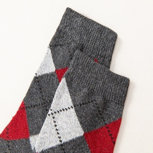 Chaussettes doublées en laine à lignes pointillées plates