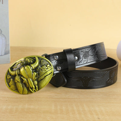 Ceinture homme à boucle tête de vache