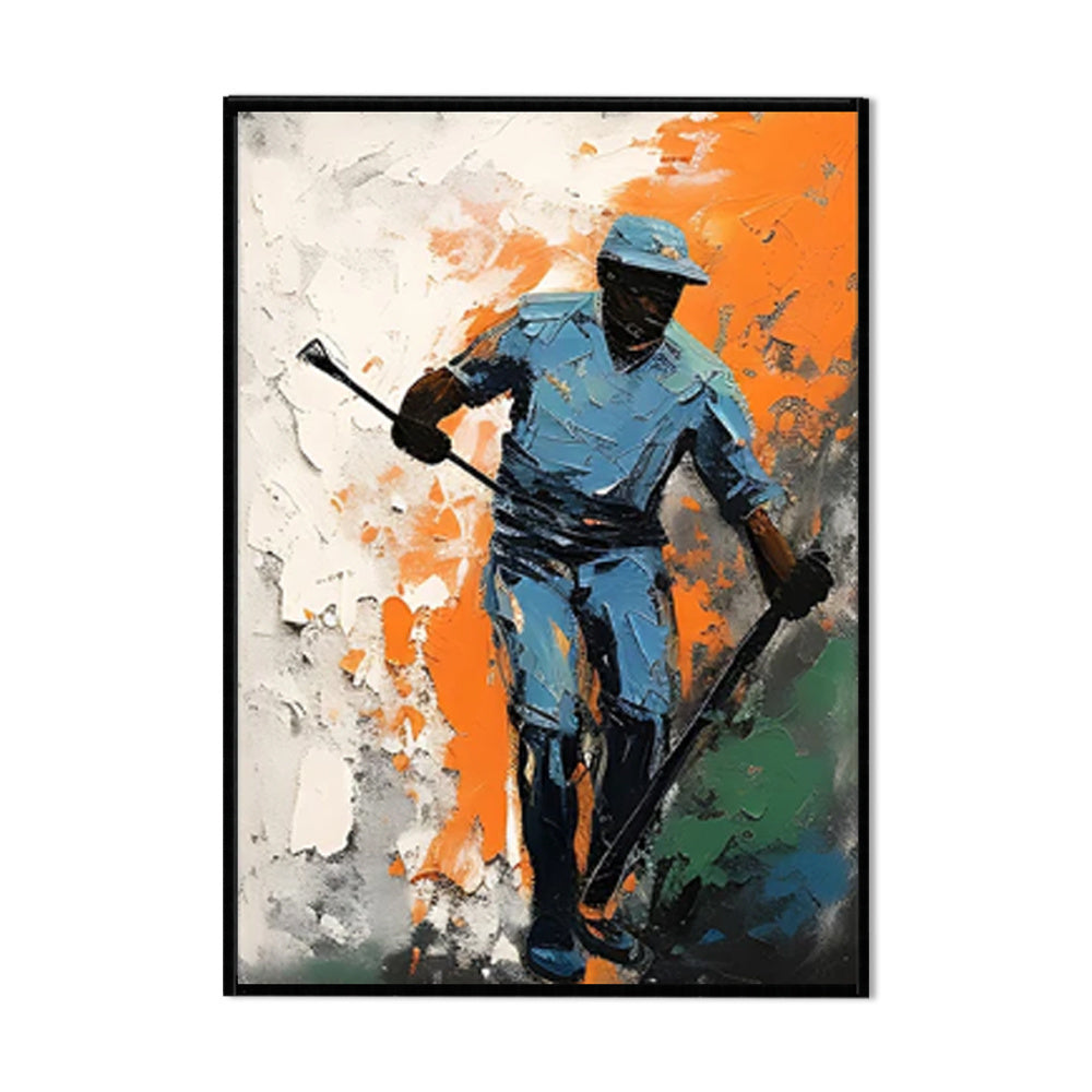 Pintura a óleo artesanal sobre tela para decoração de parede, imagem de hóquei no gelo para meninos e meninas, ideal para clubes e presentes decorativos (sem moldura).