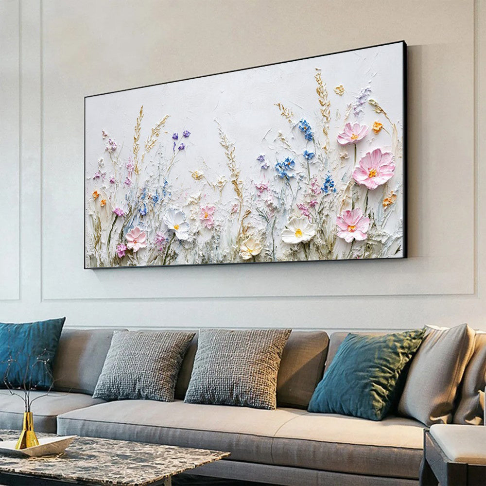 Handmade Oil Painting Canvas Wall Art Decoration 3D Palette Knife Flowers For Home Living Room Decor Rolled Frameless Unstretched Painting