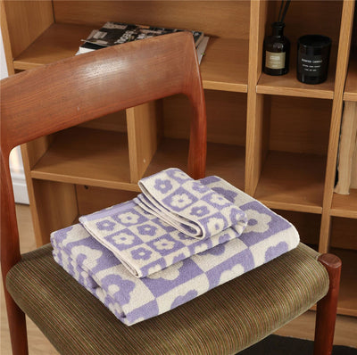 Toalha de algodão colorida com estampado de escamas de peixe em estilo retro