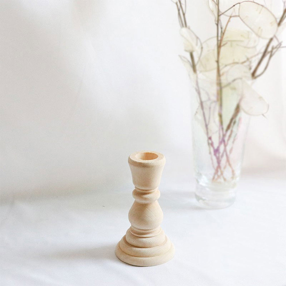 Korean style log candle holder