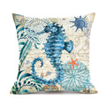 Capas de almofada com estampado de tartaruga marinha para decoração de casa, sofá e cadeirão.