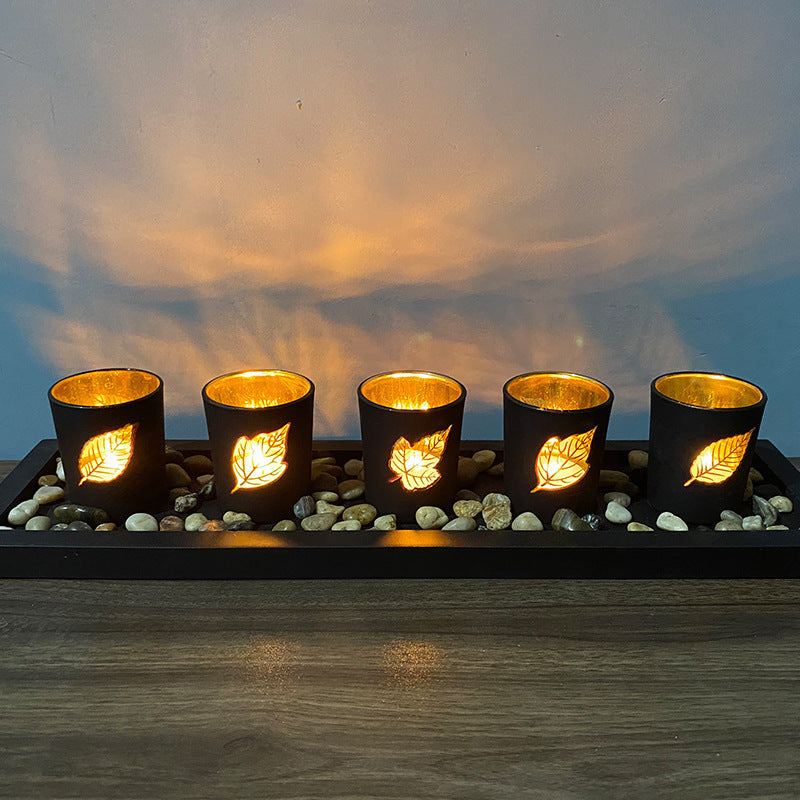 Creative Letters Set Candle Holder Glasses