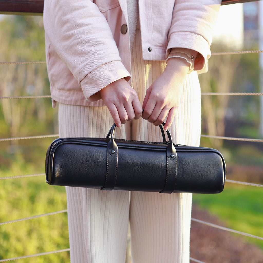 16-hole Leather Flute Portable Drop-resistant Protective Flute Storage Bag