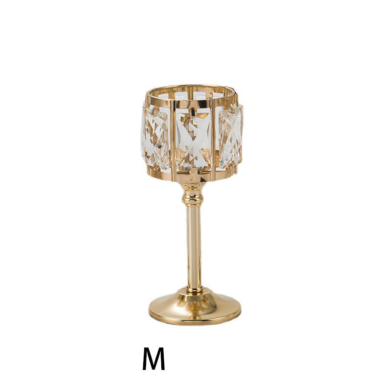 Crystal Candle Holder Creative Decoration Restaurant Metal Glass