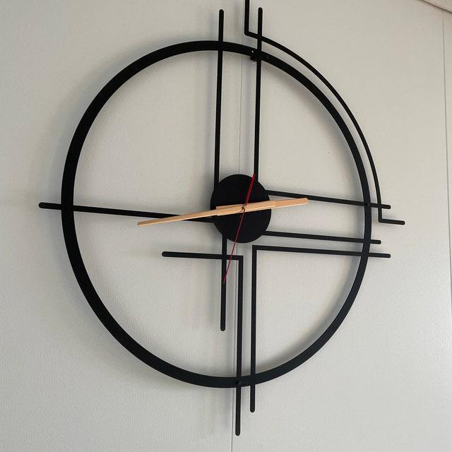 Relógio de parede geométrico simples e grande, estilo moderno para casa.