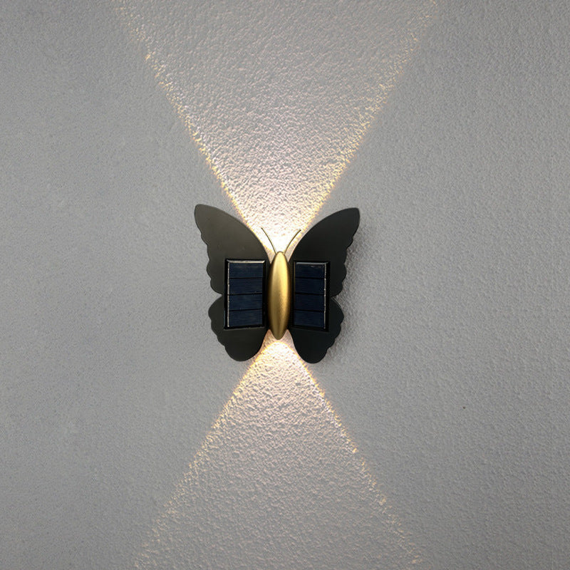 Outdoor Solar Wall Lamp Butterfly Wall Washer Simple Modern